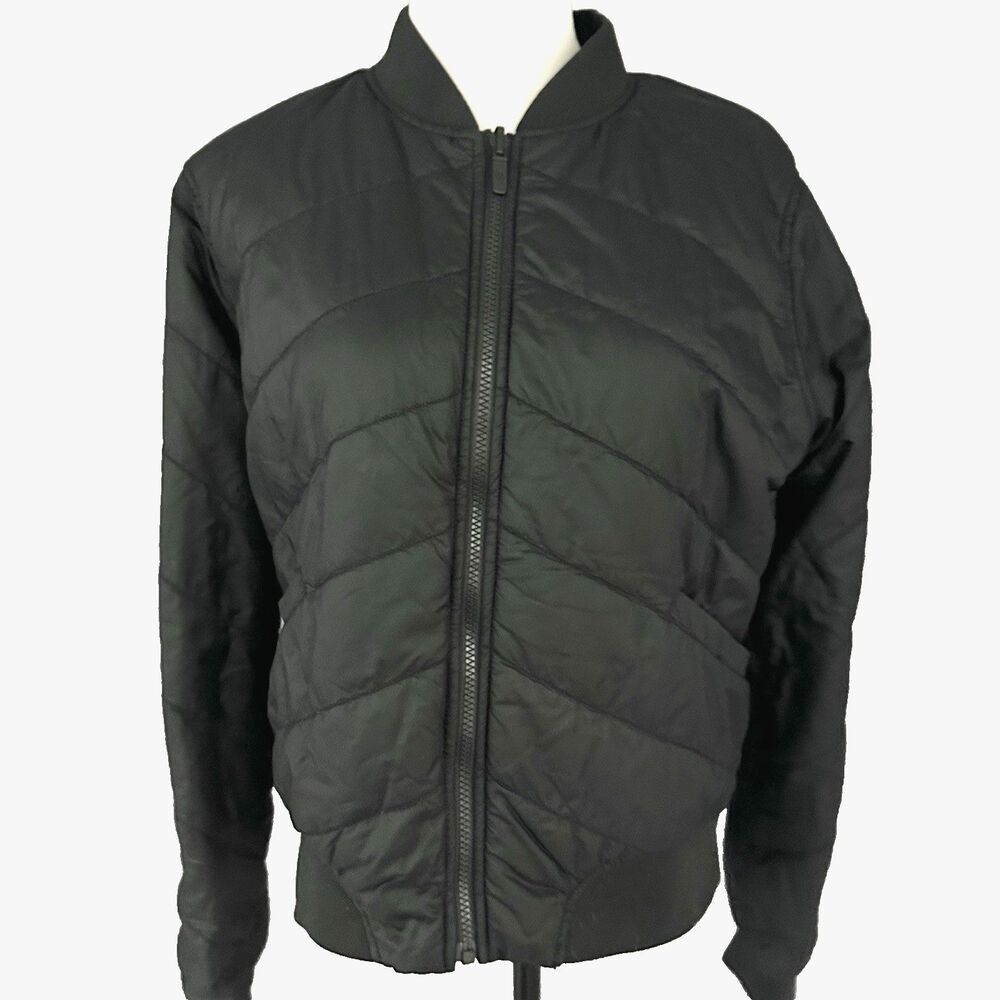 Lululemon Womens Bomber Jacket 12 Flip It & Reverse It Black Reversible Quilted